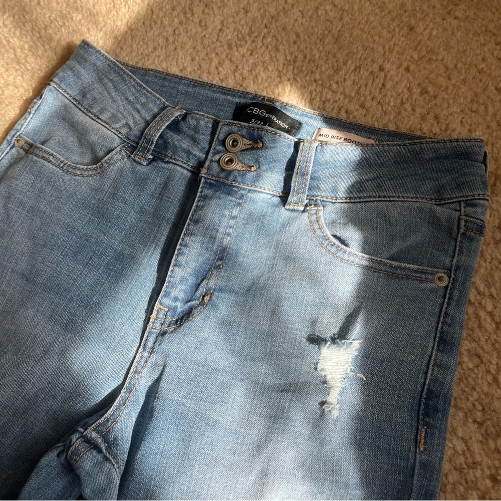 BCBGenerations Mid Rise Boot Cut Blue Denim Jeans - Size 5/27